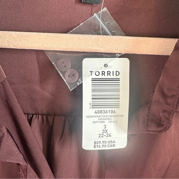 NWT Torrid Purple Blouse sz 3X - Picture 4 of 6